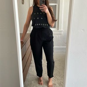 High waist pleated black trousers Zara medium